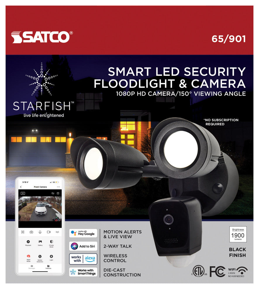 Bullet Outdoor SMART Security Camera - Starfish enabled - Black Finish