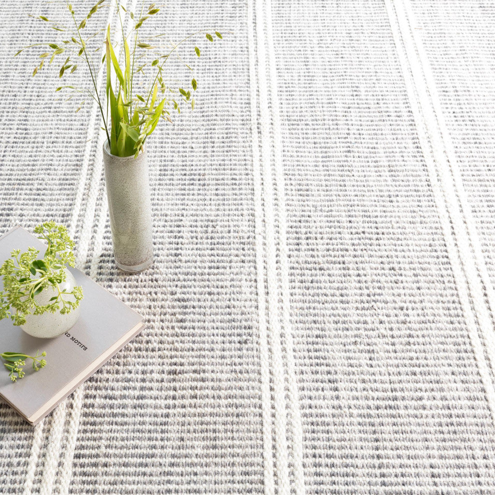 Dash & Albert Malta Grey Handwoven Wool Rug, Grey, 6' x 9'
