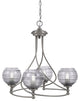 Capri 4-Light Chandelier, Brushed Nickel/Smoke Ribbed