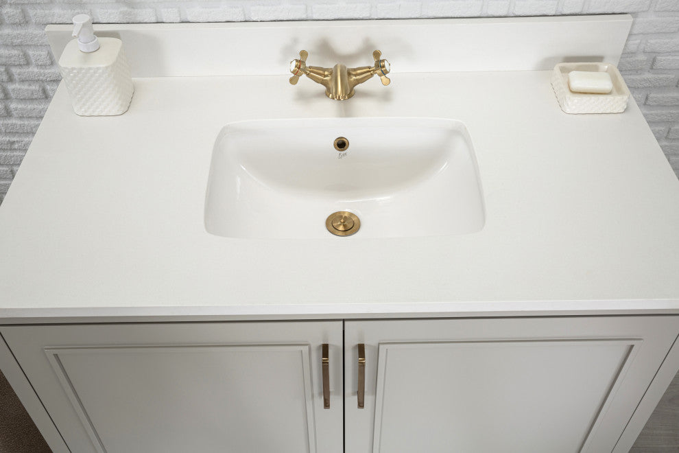 Albia Collection 42" Bathroom Vanity With Sink, Mirror, Countertop, Gray