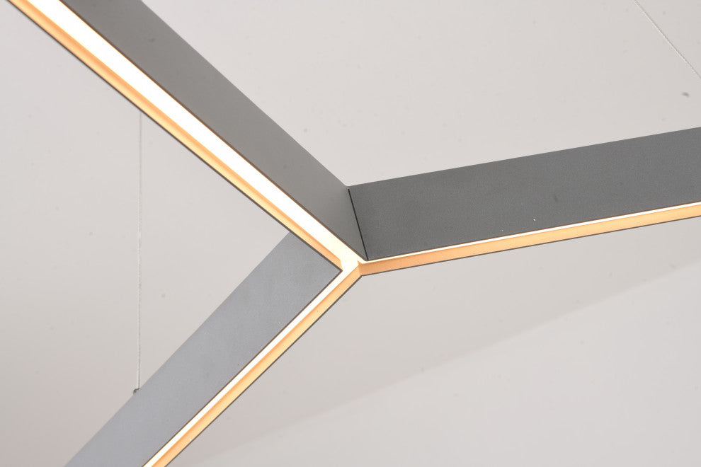Metal and Acrylic "Y" Shaped Frame LED Light Fixture, Gray