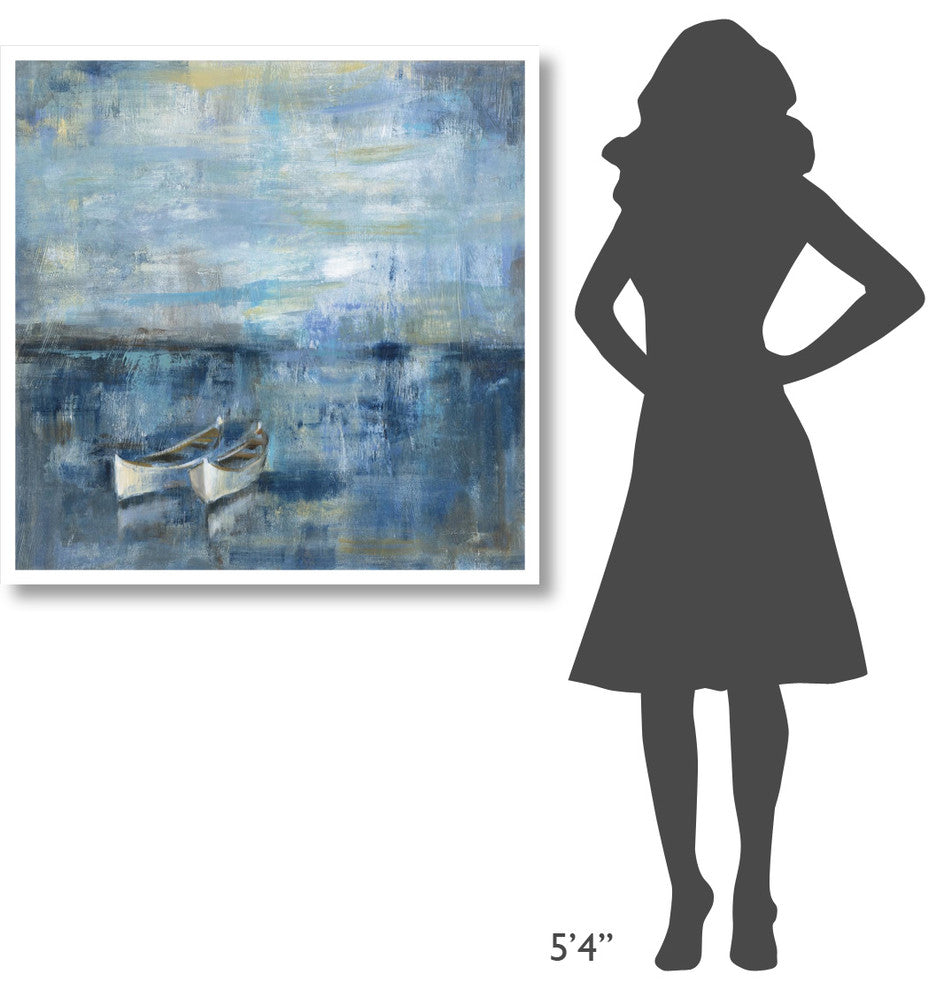 "Two Boats" Digital Paper Print by Silvia Vassileva, 38"x38"