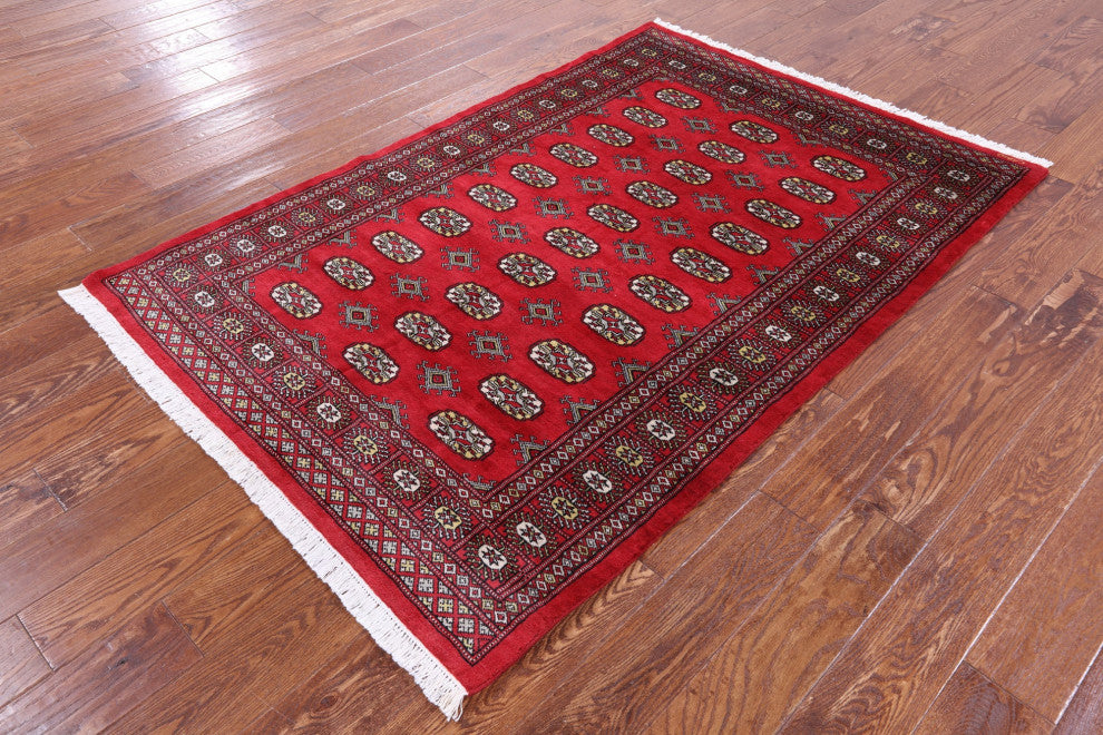 Signed Silky Bokhara Handmade Rug 4' 1" X 6' 2" - Q13766