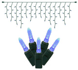 Vickerman X6G3102T 70 Blue Twinkle M5 Led Icicle Light On Green Wire Strand