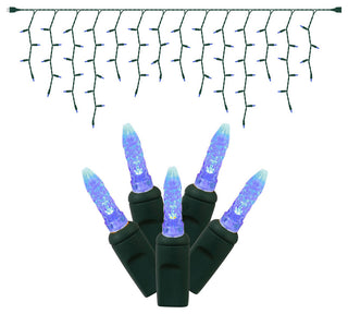 Vickerman X6G3102T 70 Blue Twinkle M5 Led Icicle Light On Green Wire Strand