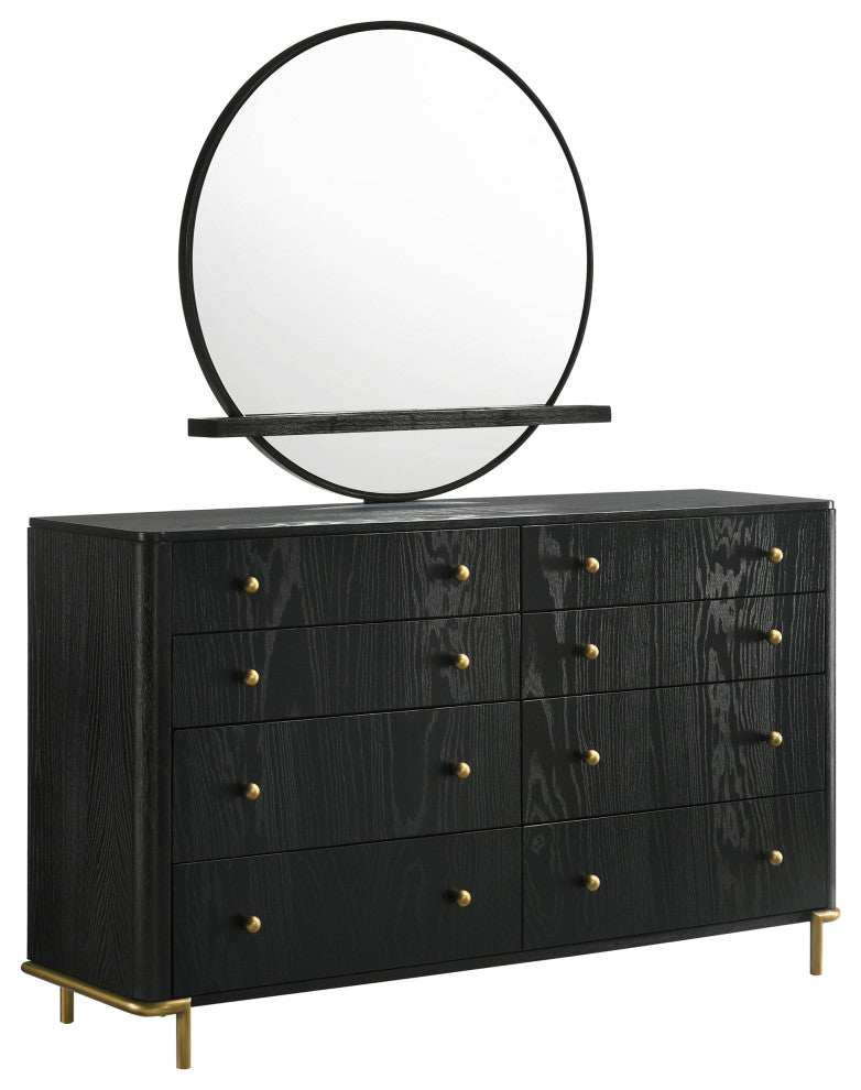 Arini 8-drawer Dresser With Mirror Black