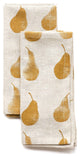 Set of Eight Ochre Pear Pattern Napkins