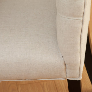 GDF Studio Prince Fabric Dining Chair, Set of 2, Natural Plain