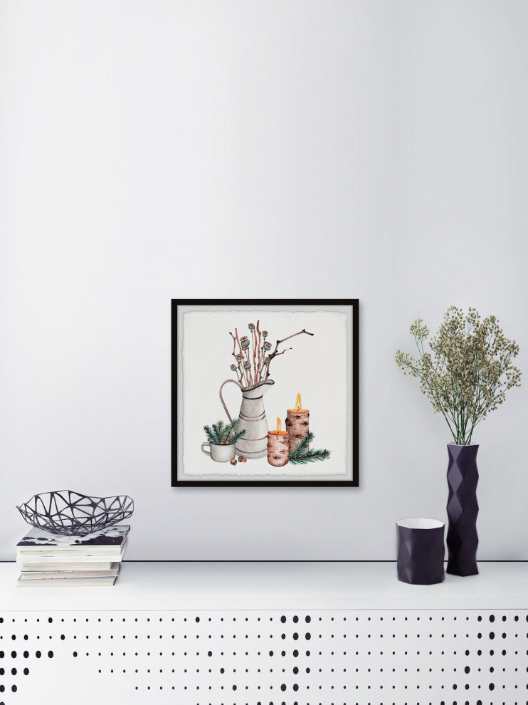"Fig Tree and Candles" Framed Painting Print, 32x32