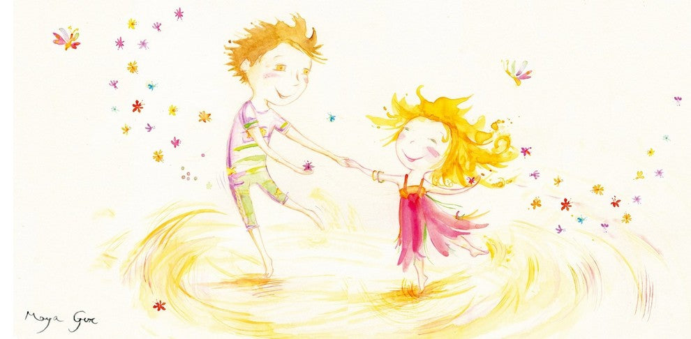Marmont Hill, "Celebration Dance" by Maya Gur Painting Wrapped Canvas, 45x22.5
