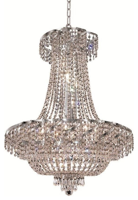 Elegant Belenus Dining Room Light, Chrome Finish With Royal Cut Crystal