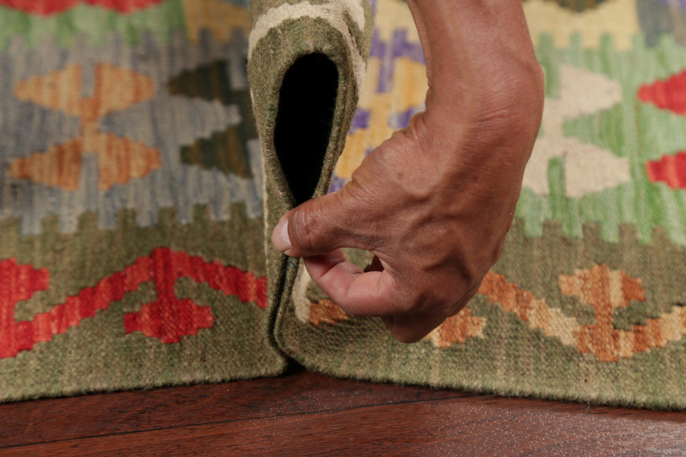 Kilim Southwestern Turkish Carpet Traditional Hand-Woven Area Rug, 9'8"x6'5