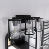 Astwood Matte Black With Clear Glass 3 Light Vanity Wall