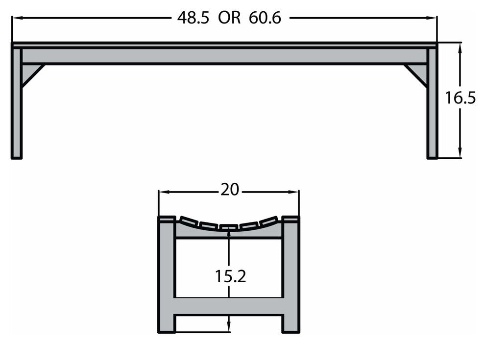 Lehigh Picnic Bench, Whitewash, 4'