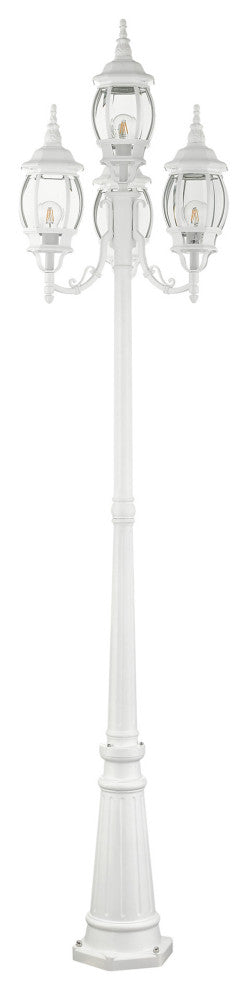 Textured White Traditional, Colonial, French Historical, Outdoor Post Light