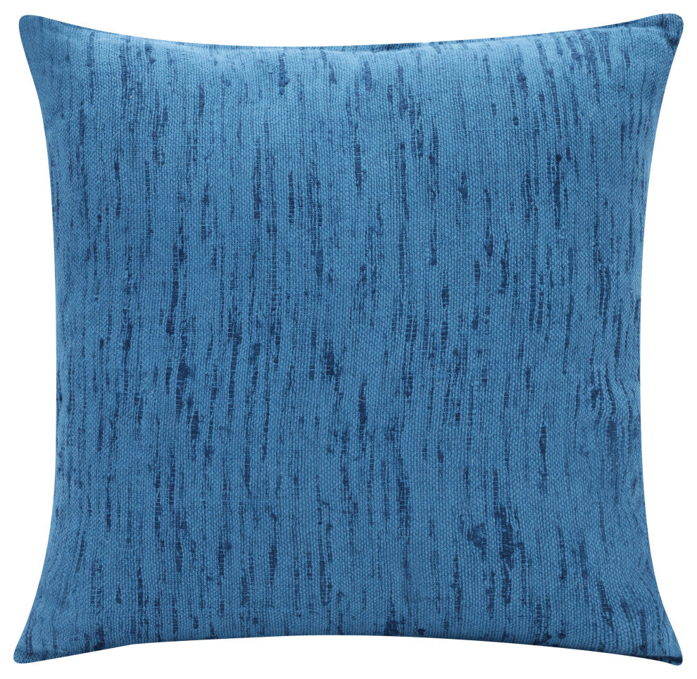 Stacy Garcia Blue Linen Handmade Throw Pillow