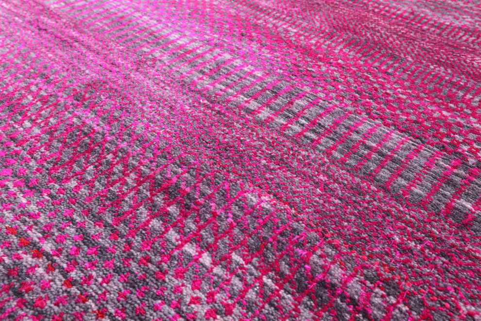 12' 0" X 18' 0" Hand Knotted Wool and Silk Super Savannah Gabbeh Rug Q6108