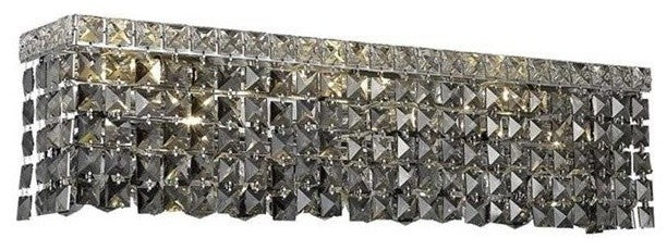 Elegant Maxim Vanity Light, Chrome Finish With Royal Cut Crystal
