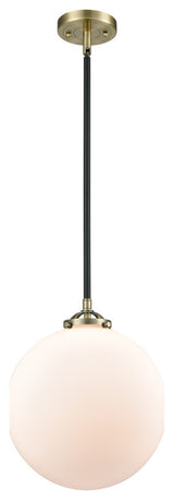Beacon Mini Pendant, Black Antique Brass, Matte White, Matte White
