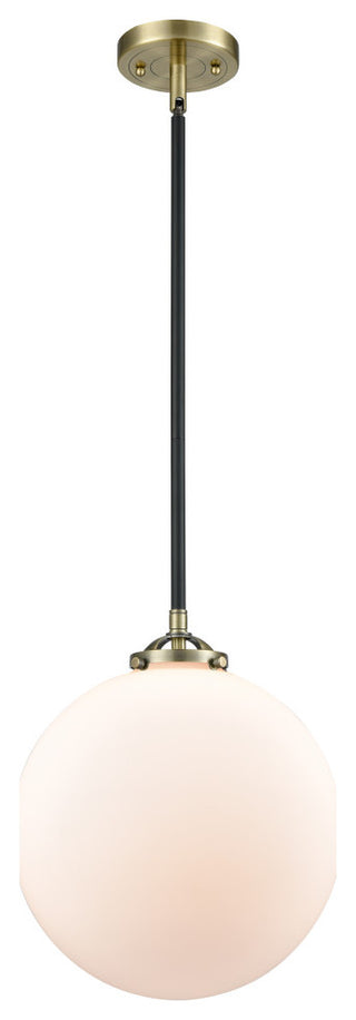 Beacon Mini Pendant, Black Antique Brass, Matte White, Matte White