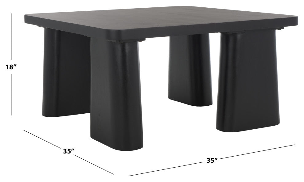 Safavieh Couture Martinelli Wood Coffee Table, Black