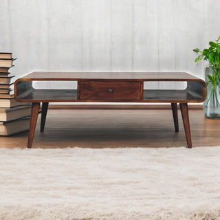 Coffee Table Avora 2 Drawer, Chestnut Finish