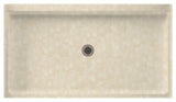 Swan 60.375x32.188x5.5 Solid Surface Shower Base, Cloud Bone