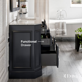 Eviva Glory Bathroom Vanity (Backsplash isn't included), Dark Grey, 48"