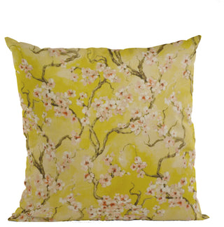 Curry Garden Cherry Blossoms Luxury Throw Pillow, Double sided 22"x22"