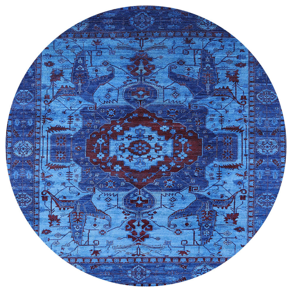 Ahgly Company Indoor Round Mid-Century Modern Area Rugs, 7' Round