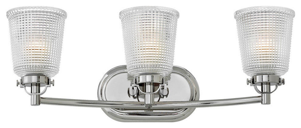 Hinkley Bennett Three Light Vanity, Polished Nickel