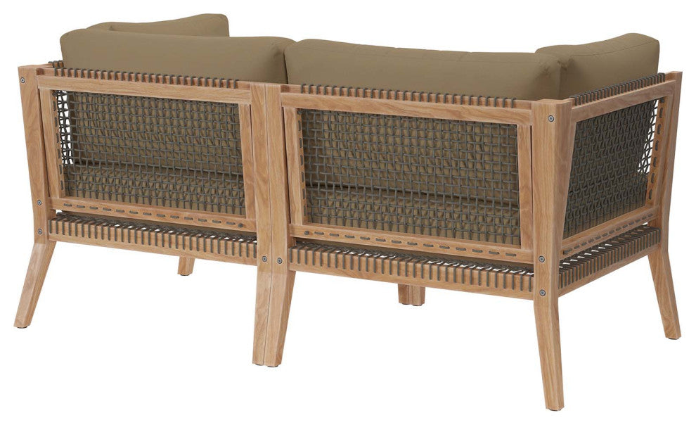 Clearwater Outdoor Patio Teak Wood Loveseat