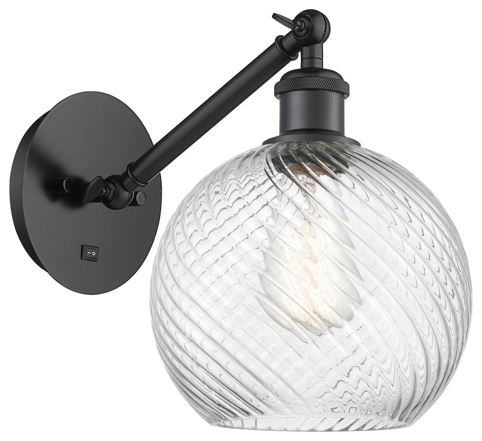 Innovations 317-1W-BK-G1214-8-LED 1-Light Sconce, Matte Black