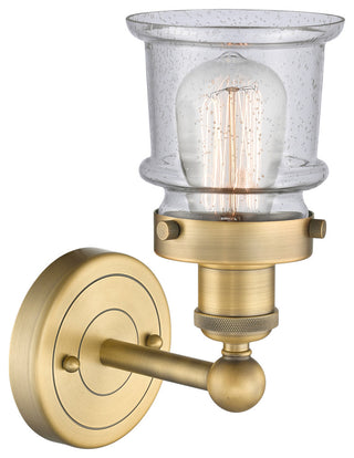Canton 1-Light 5" Sconce, Brushed Brass Finish, Seedy Shade