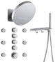 12inch Adjustable Shower Head With Shelf and Spray Gun Function, Brushed Nickel