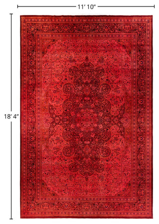 Overdyed, One-of-a-Kind Hand-Knotted Area Rug Pink, 11'10"x18'4"