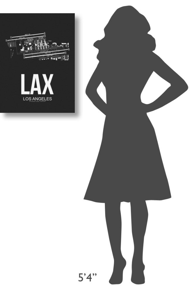 "LAX Los Angeles Airport Black" Fine Art Print