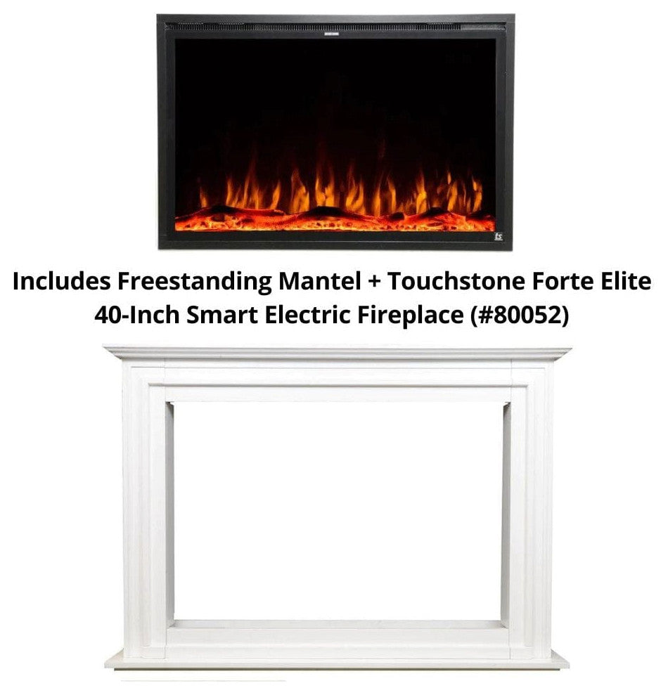 Touchstone Forte Elite 40" Electric Fireplace With White Mantel
