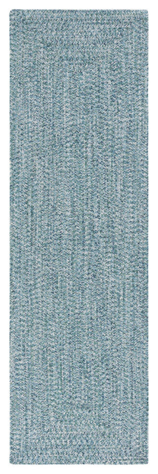 Safavieh Braided BRA201 Rug Machine-Washable, Teal/Green, 2'3"x22'