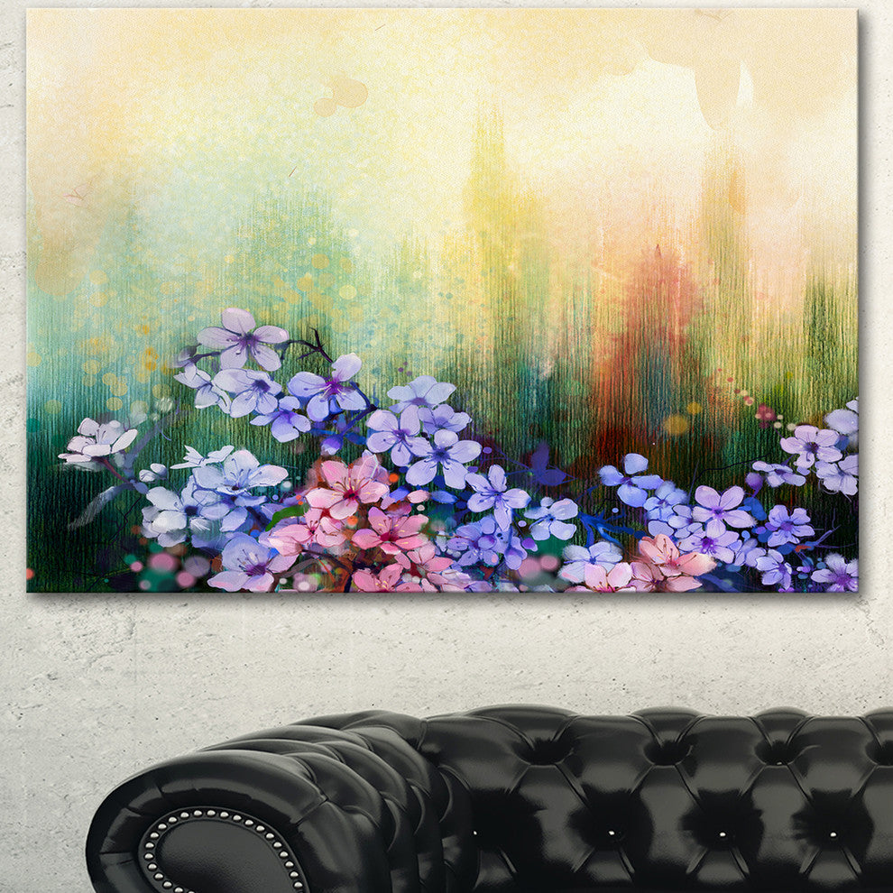 Pink Sakura Flowers in Soft Color, Floral Canvas Art Print, 40"x30"
