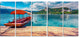 Boat in Lake Bled In Julian Alps, Landscape Canvas Print, 60"x28", 5 Panels