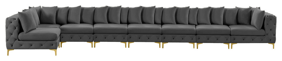 Tremblay Modular Sectional, Grey, L-Shaped, 8-Piece: Armless (6), Corner (2)