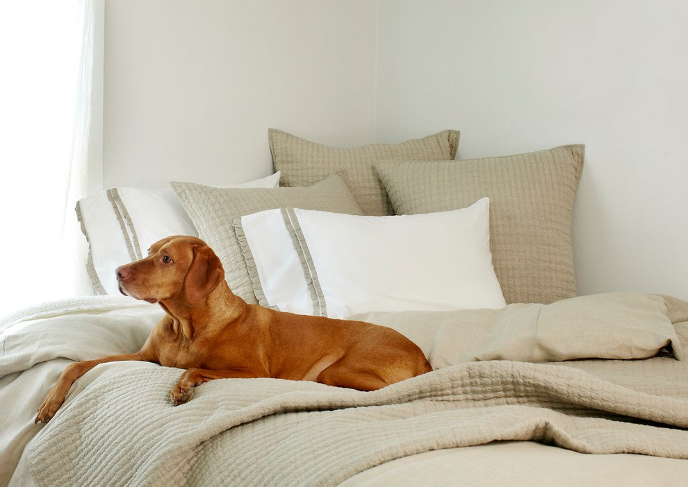 Katarina Linen Pillow Case Sham, Natural, King