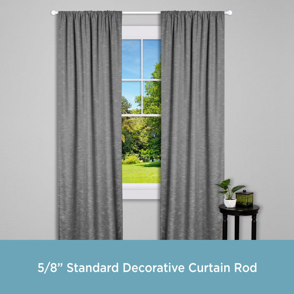 KenneyÂ® Alanis 5/8" Decorative Window Curtain Rod, White, 28-48"