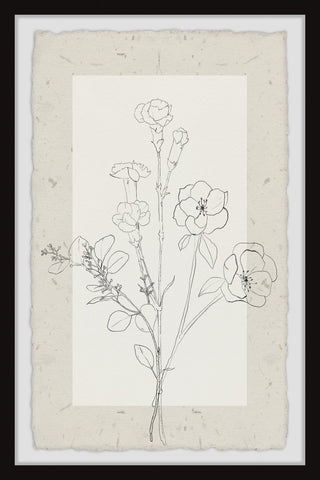 "Flower Line" Framed Painting Print, 12x18