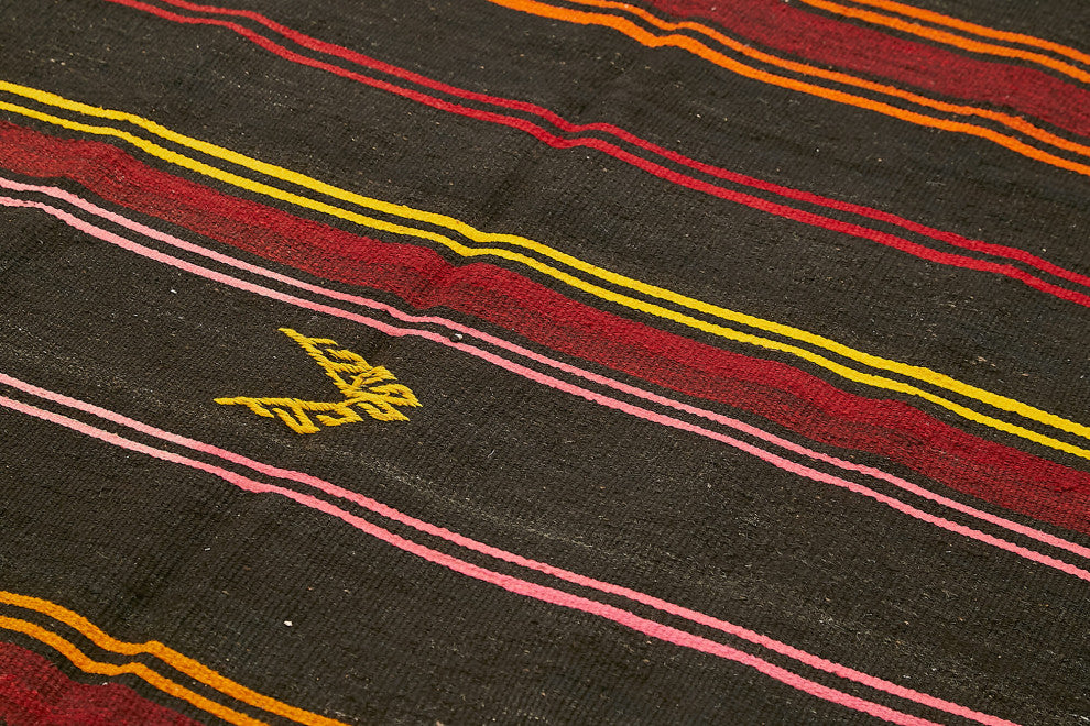 Rug N Carpet - Handmade Anatolian 6' 10'' x 12' 2'' Vintage Goat Hair Kilim Rug