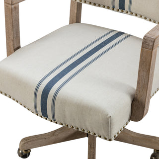 Swivel Office Task Chair With Nailhead Trim, Navy