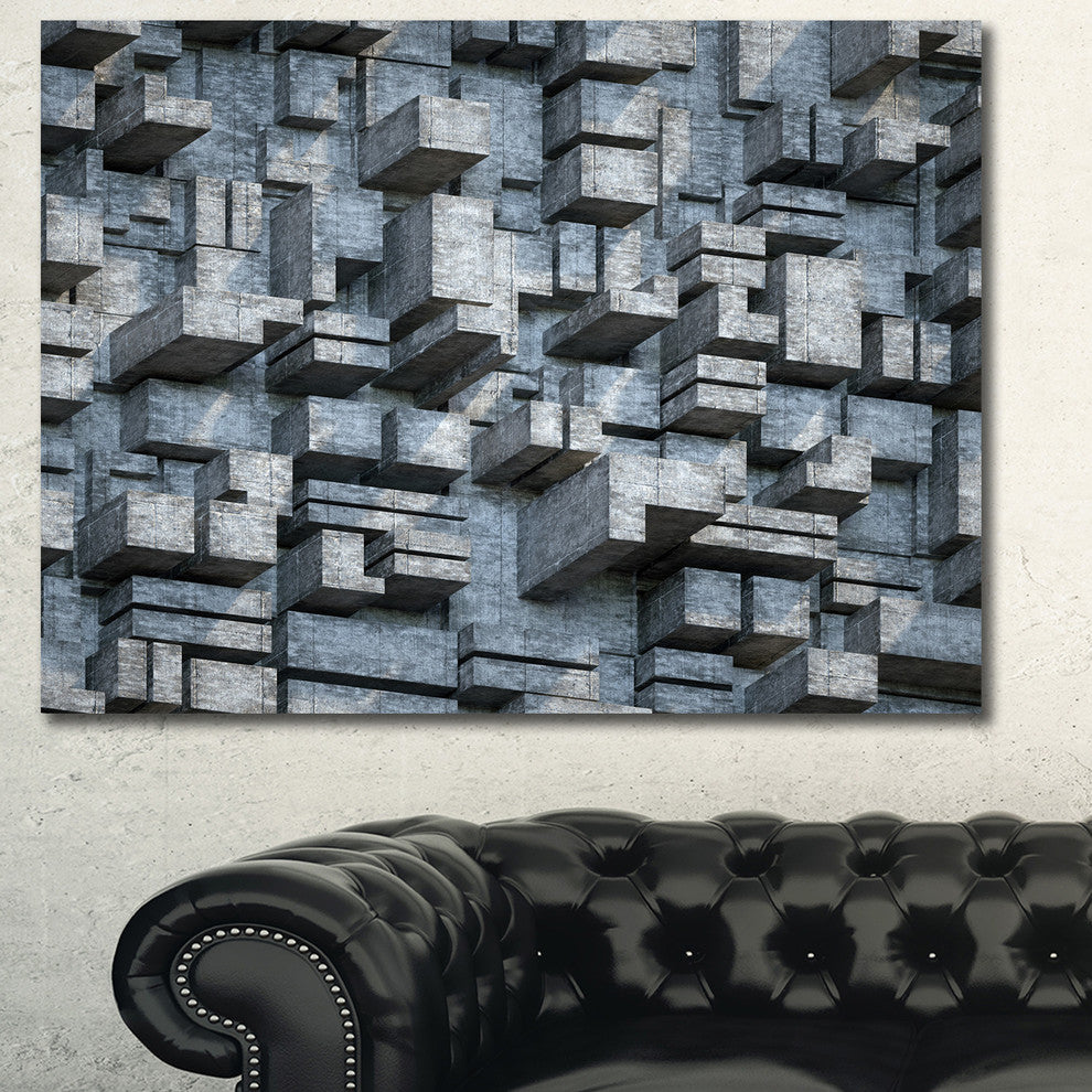 Black Abstract Geometric Background, Abstract Canvas Wall Art, 40"x30"