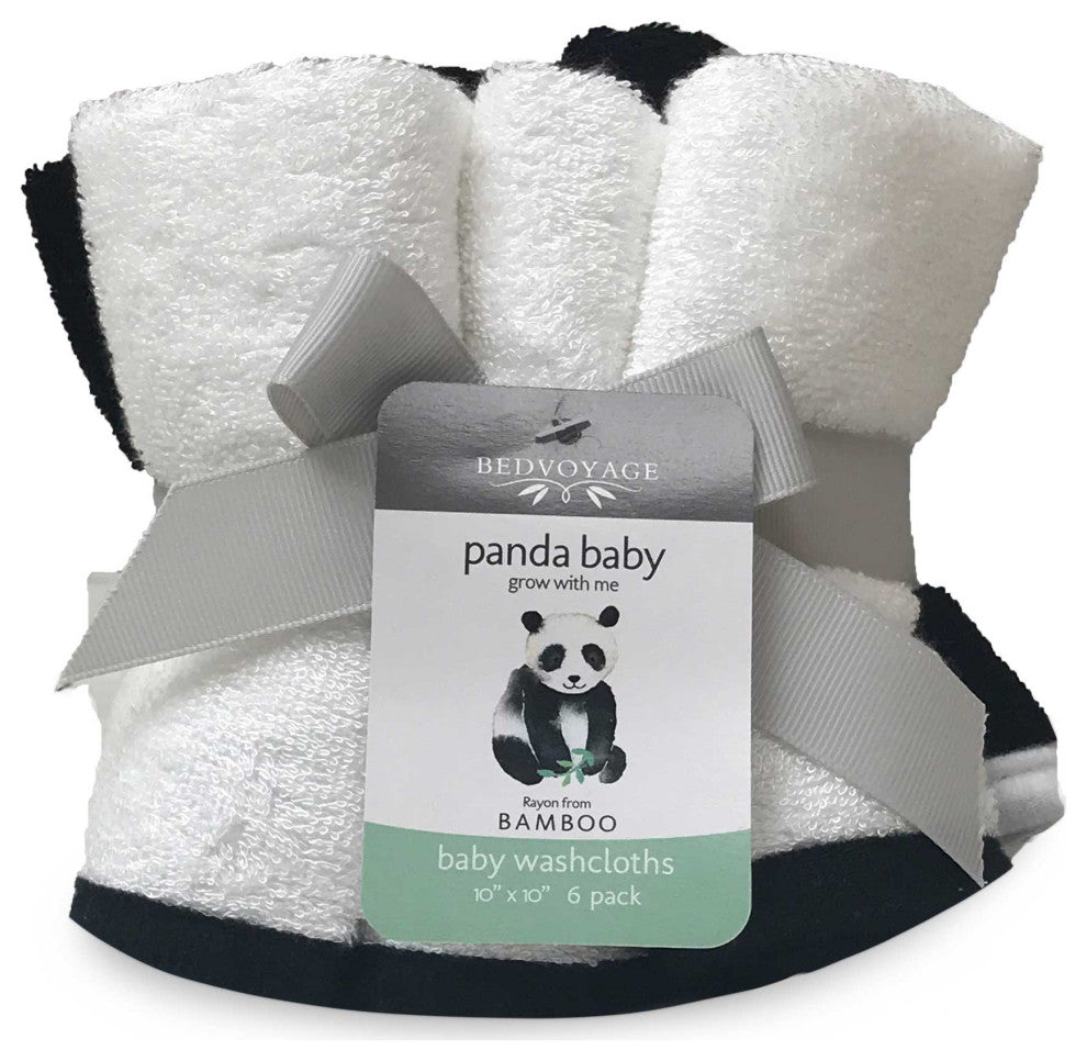 Panda Baby Rayon Viscose Bamboo Bath Essentials, 8pc Baby Gift Set