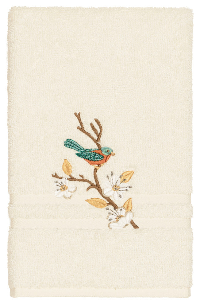 Linum Home Textiles Spring Time Embellished, Cream, Embellished Towel, 8-Piece S